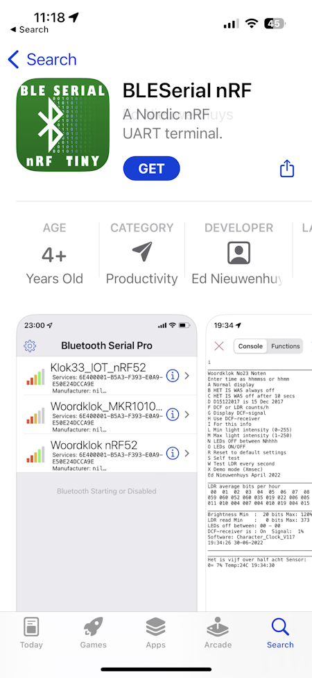 BLEserial in app store
