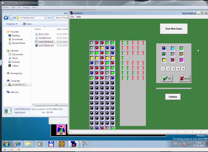 Mastermind in Windows 7