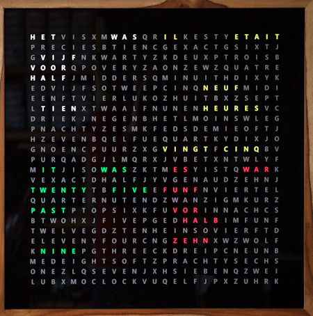Four languages clock